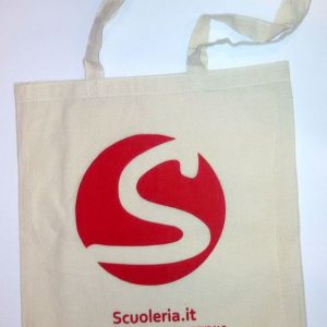 Borsa shopper riutilizzabile in cotone marchio scuoleria.sbs