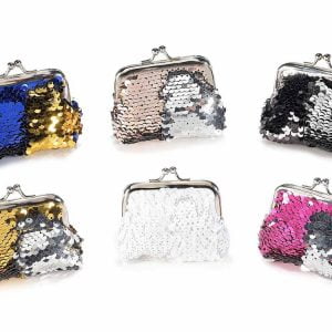 Portamonete con paillettes reversibili