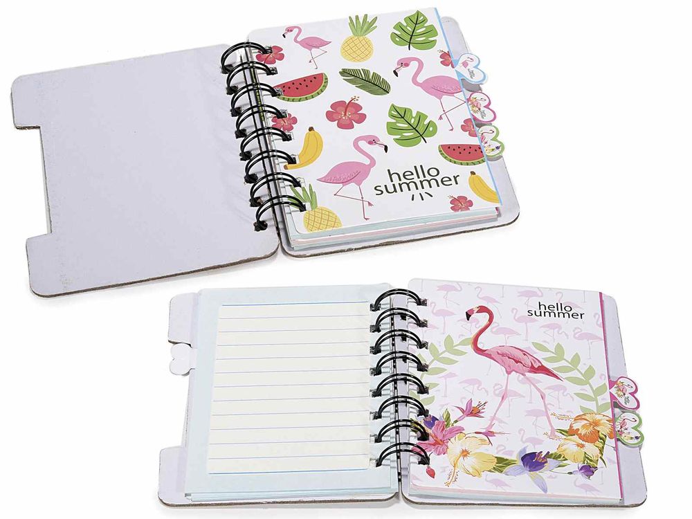 Taccuino a spirale Flamingo con divisori