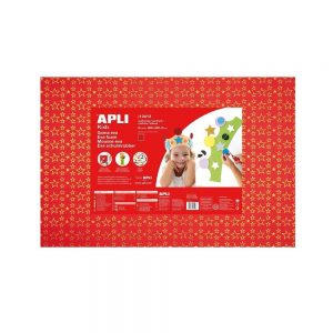 Gomma Eva 60x40 cm Stampa stelle rosso oro