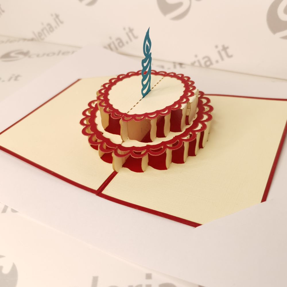 Biglietto auguri mini Origamo PopUp Torta
