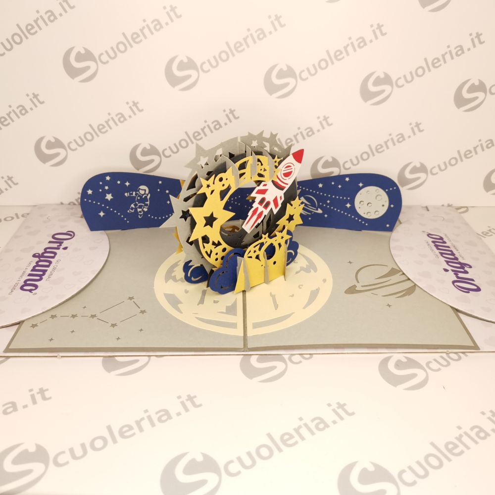 Biglietto auguri Origamo PopUp Razzo spaziale