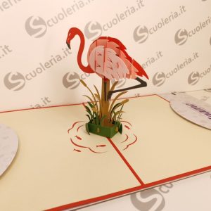 Biglietto auguri Origamo PopUp Fenicottero