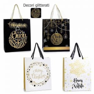 scuoleria.sbs - Sacchetto regalo Natale stampa Oro