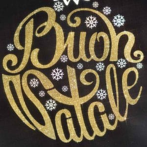 Sacchetto regalo Natale stampa Oro per bottiglia
