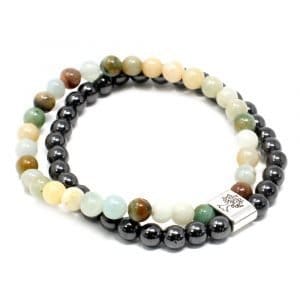 Bracciali coppia in Pietra Magnetici Amazonite