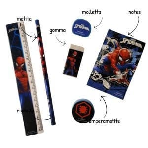 Set portapenne con accessori Spiderman
